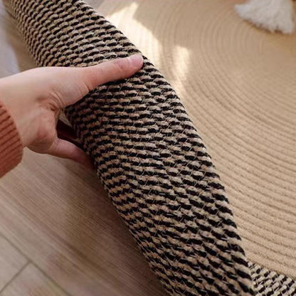 Nordic Handwoven Durable Cat Scratch Mat Rug with Fringe