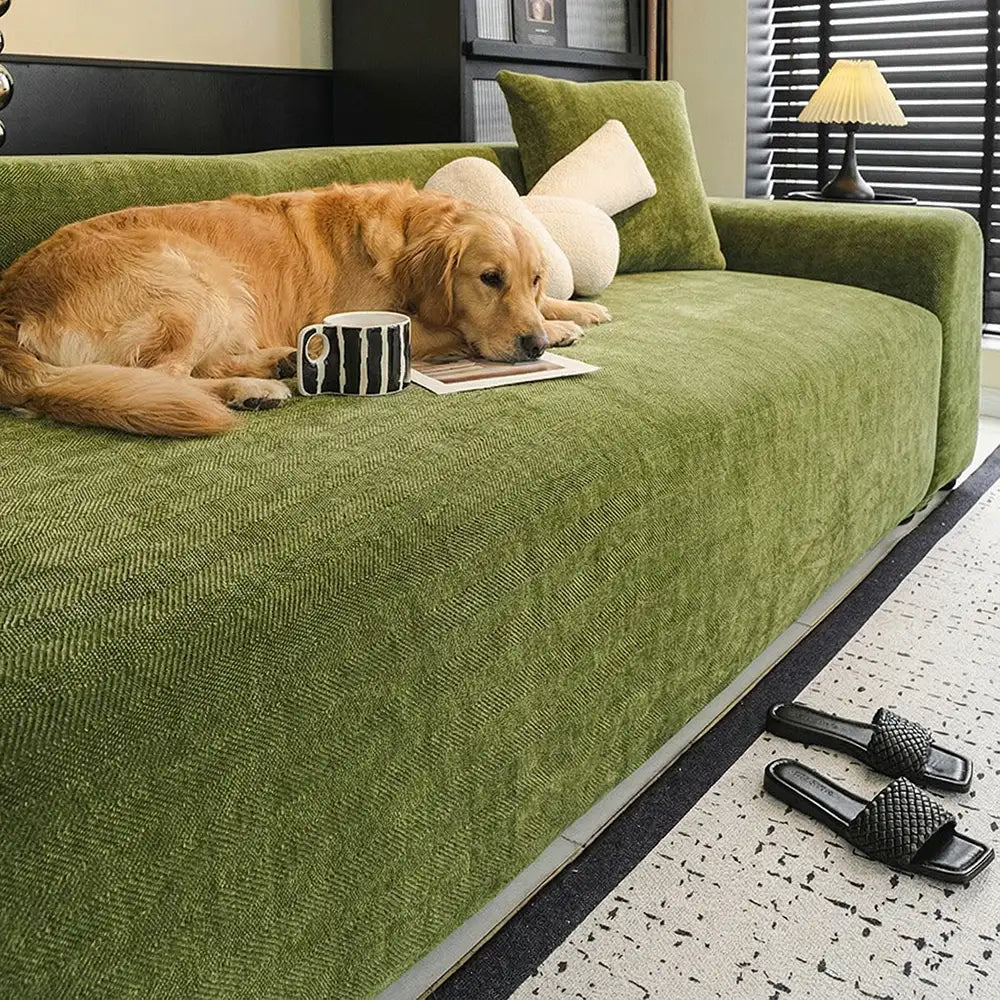 Herringbone Full Coverage Scratch-Resistant Sofa Protection Magic Stretch Couch Cover