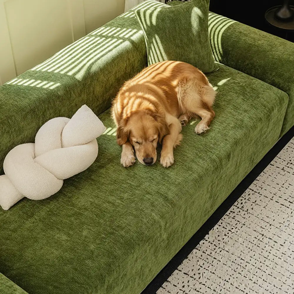 Herringbone Full Coverage Scratch-Resistant Sofa Protection Magic Stretch Couch Cover