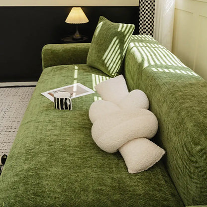 Herringbone Full Coverage Scratch-Resistant Sofa Protection Magic Stretch Couch Cover