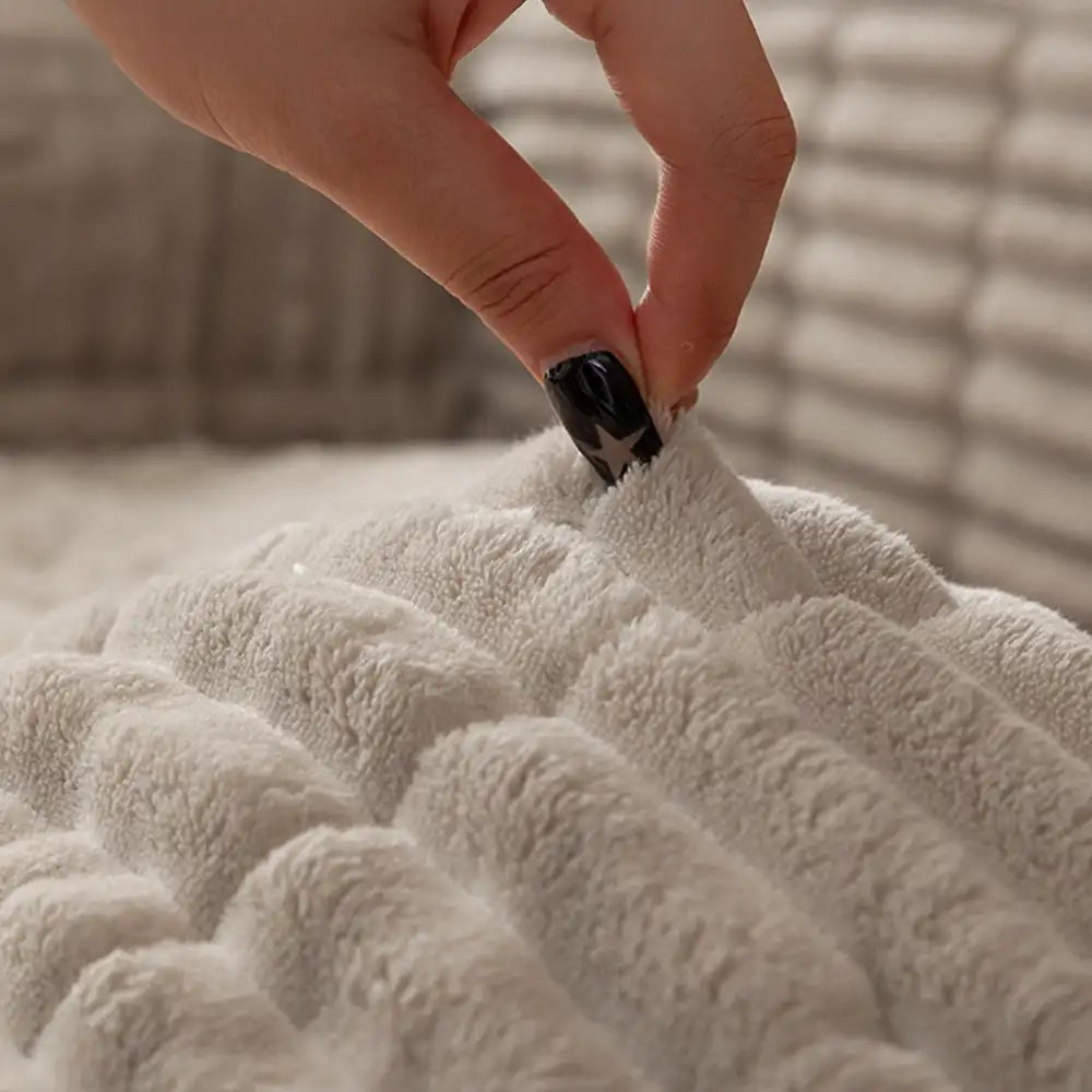 One-Piece Cozy Flannel Sofa Protection Non-Slip Couch Covers