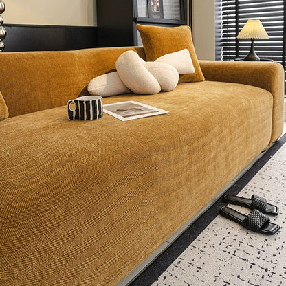 Herringbone Full Coverage Scratch-Resistant Sofa Protection Magic Stretch Couch Cover