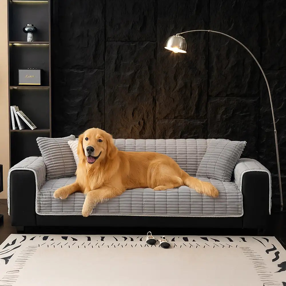 One-Piece Cozy Flannel Sofa Protection Non-Slip Couch Covers